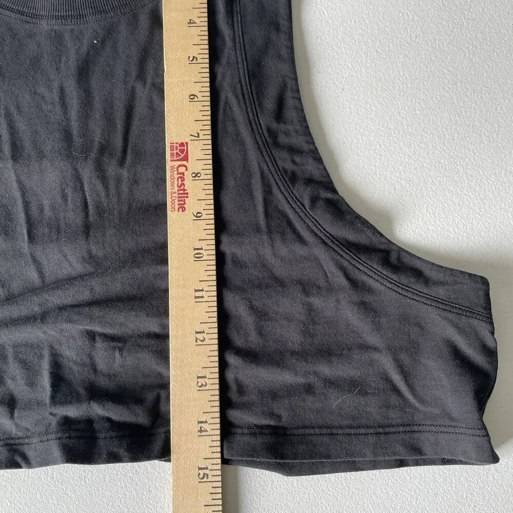 Lululemon All Yours Crop Tank Top Athletic Athleisure Black Women's Size 6